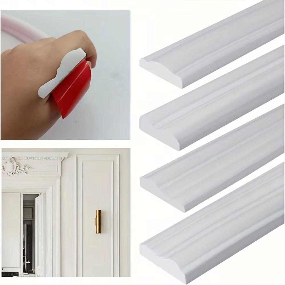 Self-adhesive Wall Decorative Strips Flexible TPE TV Background Wall Lines European-style Border Strip for Walls Floors Cabinets