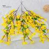 Wedding Decor Flowers Artificial Winter Jasmine with Stem Realistic Fake Silk Yellow Flower Indoor Home Office Table Centerpiece Faux Branch