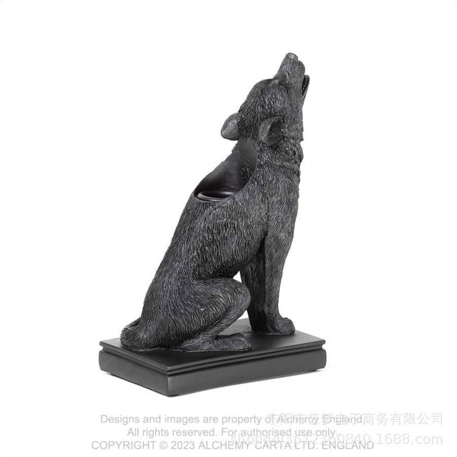 Gothic Halloween Cat Candlestick Resin Ornament