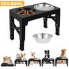 5 Height Adjustable Raised Dog Bowl Stand Metal Elevated Dog Bowl  with 2 Stainless Steel Bowls and 1 Slow Feeder Pet Supplies