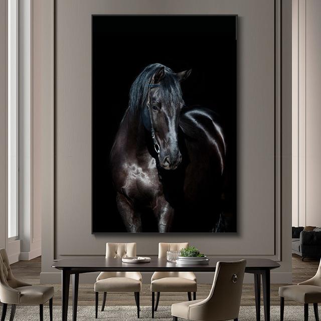 Saudi Classic Animal Wall Art Painting Abstract Horse Canvas Poster and Print Luxury Wall Pictures for Living Room Home Decor No Frame