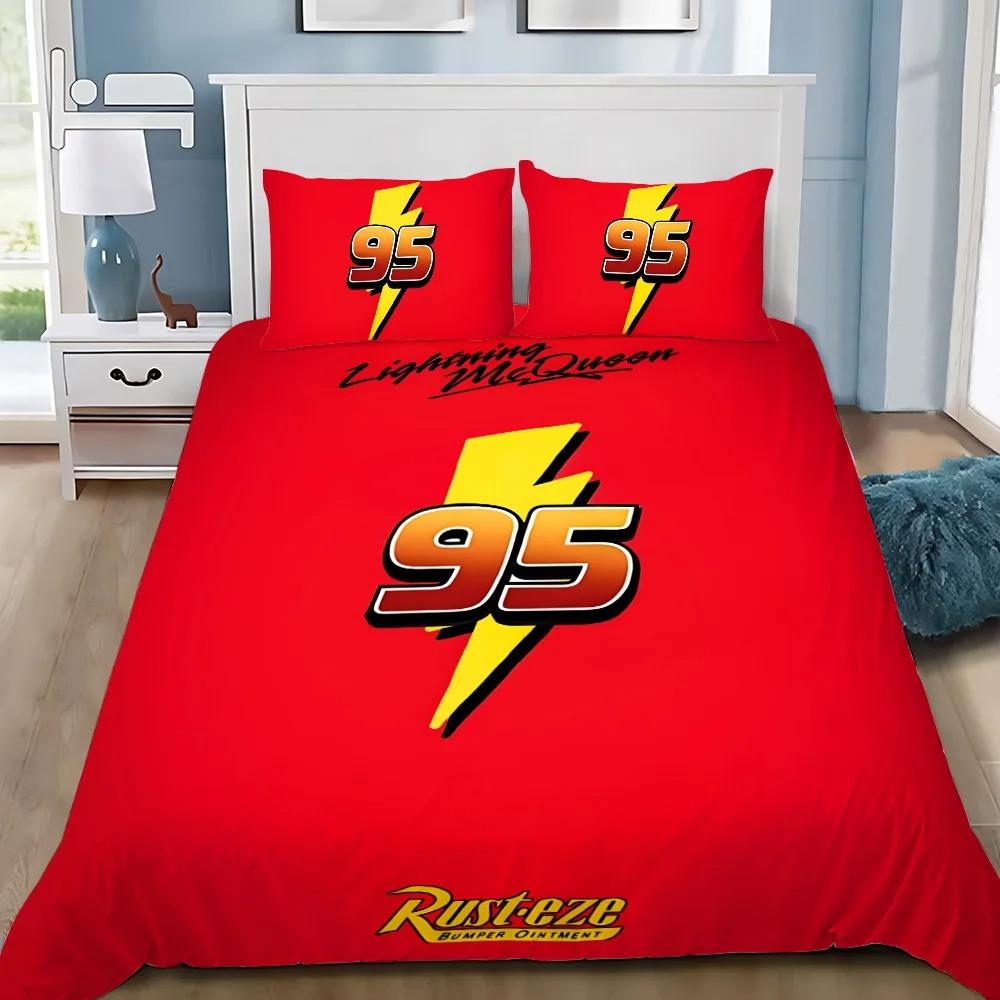 3D Druck Lightning McQueens Auto Bettwäsche Set, Mädchen Erwachsene Einzelbett Twin Queen Größe, Bettbezug Kissenbezug Bettwäsche
