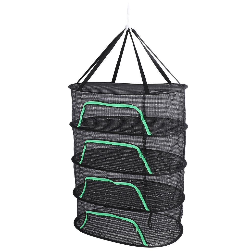 Hanging Drying Mesh with Zipper Breathable Polyester Foldable Hanging Mesh Drying Rack for Fish