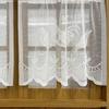 3Pcs/Set Jacquard DIY Lace European Coffee Curtain White Knitted Kitchen Translucent