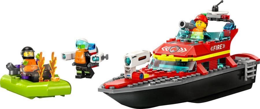 LEGO City Fire Rescue Boat Toy Present Birthday Block Educational Christmas Boys Girls Children 5 Years Old 6 Years Old 7 Years Old 8 Years Old City