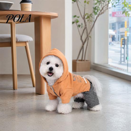 Hooded Dog Jumpsuit, Plush Lined Cozy Dog Hoodie, Four-Legged Pet Outfit, Warm Winter Onesie Clothes for Small Medium Dogs
