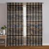 2pcs, Curtains Elegant Wood Grain Pattern 100% Polyester (without Rod) Stuff Clearance for Living Room, Office, Kitchen,