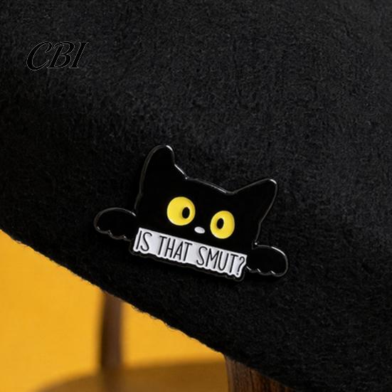 Cat Lapel Pin Black Themed Brooch, Anti-Rust Lightweight Pin, Cartoon Badge Accessories for Clothing Bag Decoration Party Jewelry Brooch
