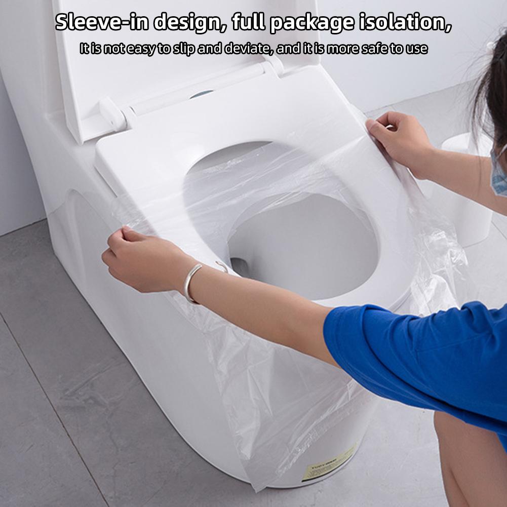 50 Adet Tek Kullanımlık Tuvalet Oturağı Örtüsü Mat Taşınabilir %100 Su Geçirmez Güvenlik Tuvalet Oturağı-Seyahat Banyosu İçin Ped