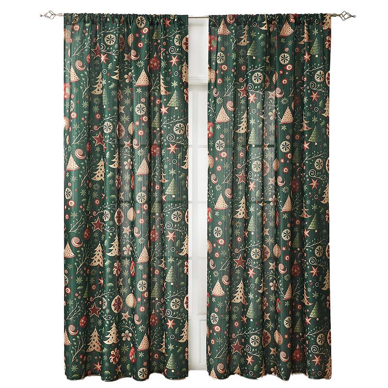 Americké vánoční zatemňovací závěsy: Slavnostní potištěná látka pro domácí dekoraci