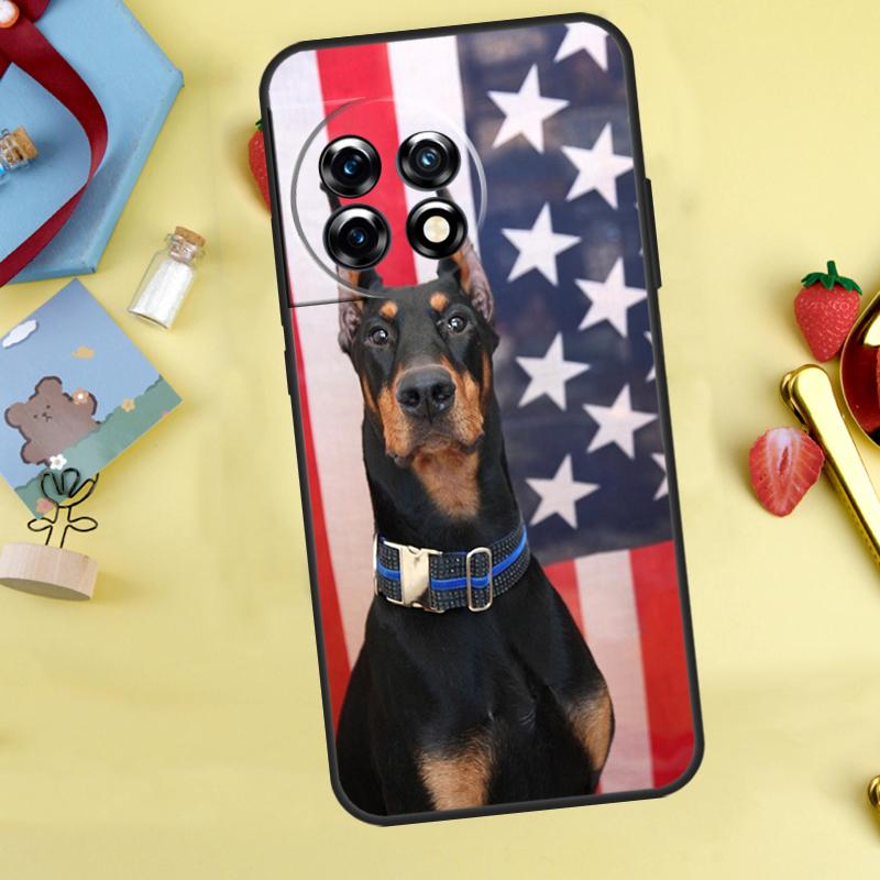 Cartoon Doberman Dog Case For OnePlus 13R 12R 10R 15 13 12 11 10 9 13T 10T 8T Nord CE 5 2 3 4 Lite N20 N30 Cover