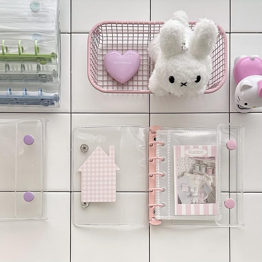 Winuin M5 Refill Sticker Book Mini 5 Sticker Transparent Release Peelable Oshikatsu Goods Mount, Mount, Paper, Binder, Double-Sided Pockets, (10