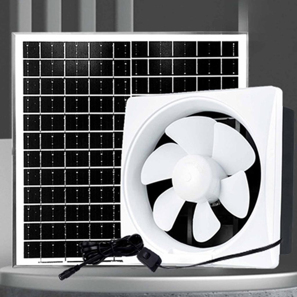 Solar Powered Fan Kit Wall Mount Ventilation