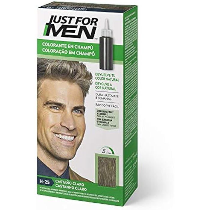 Teinture capillaire - JUST FOR MEN - Castaño Claro - 30 Ml - Sans ammoniaque - Crème pour tous types de cheveux