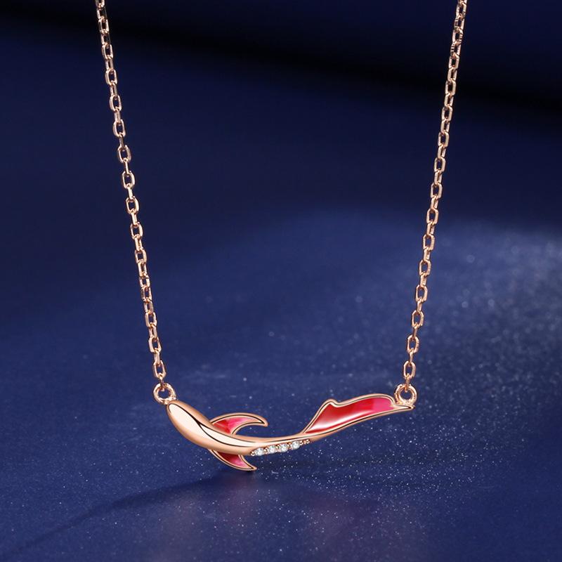 Koi Necklace Women S Guochao New Chinese Niche Exquisite Enamel Epoxy Chinese Style Pendant Necklace Women Premium