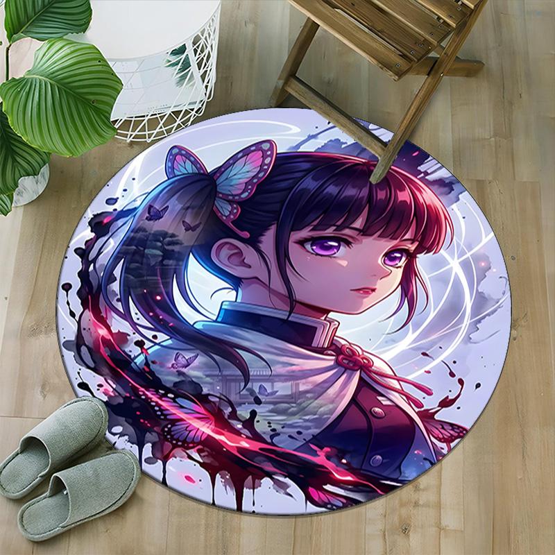1pc Tsuyuri Kanawo Carpet, Round Rug, Comfortable, Suitable for Entryways, Living Rooms, Office, And Bedrooms, Christmas Decoration