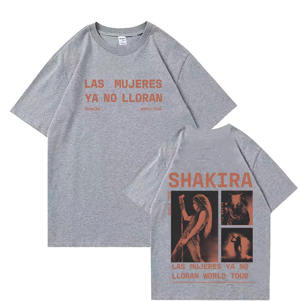 Shakira LMYNL World Tour Grid Tee Summer Men Women Fashion Oversized Short Sleeve T Shirt O-Neck Cotton Top Vintage Y2K Clothing