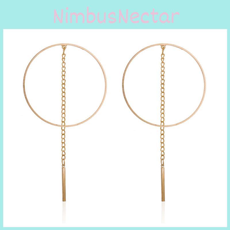 Tassel Alloy Minimalist Earrings For Women Fashionable European American Style
