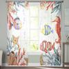 Marine Seabed Coral Starfish Shellfish Seahorses Bedroom Curtains Tulle Sheer Curtain Living Room Home Decor Voile Drapes
