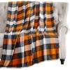 Halloween Flannel Blanket - Soft, Warm, Spider Webs, Witch Hats, Bats Design