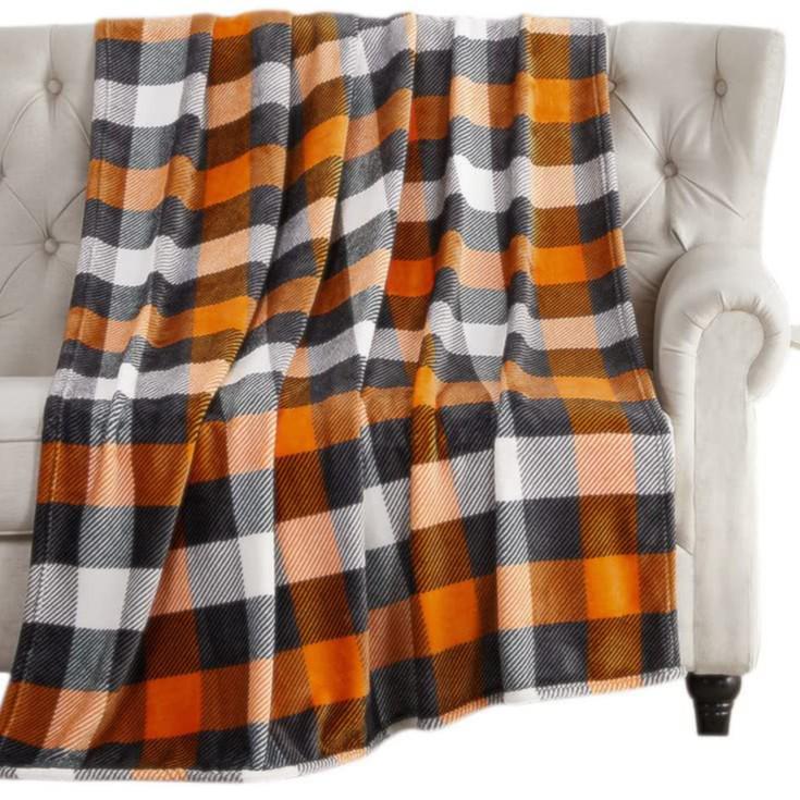 Halloween Flannel Blanket - Soft, Warm, Spider Webs, Witch Hats, Bats Design
