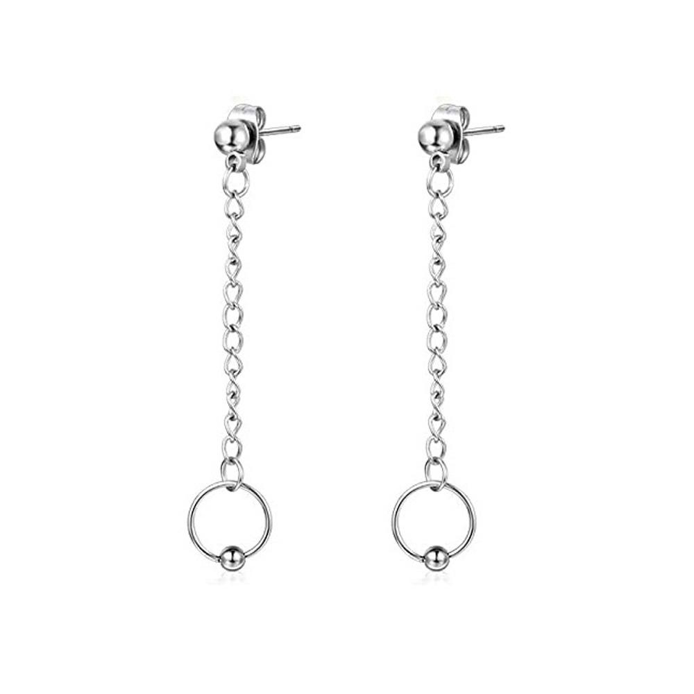 1 Pair Different Types Shape Unisex Silver Color Stainless Steel Piercing Earring For Women Men Punk Gothic Barbell Earring