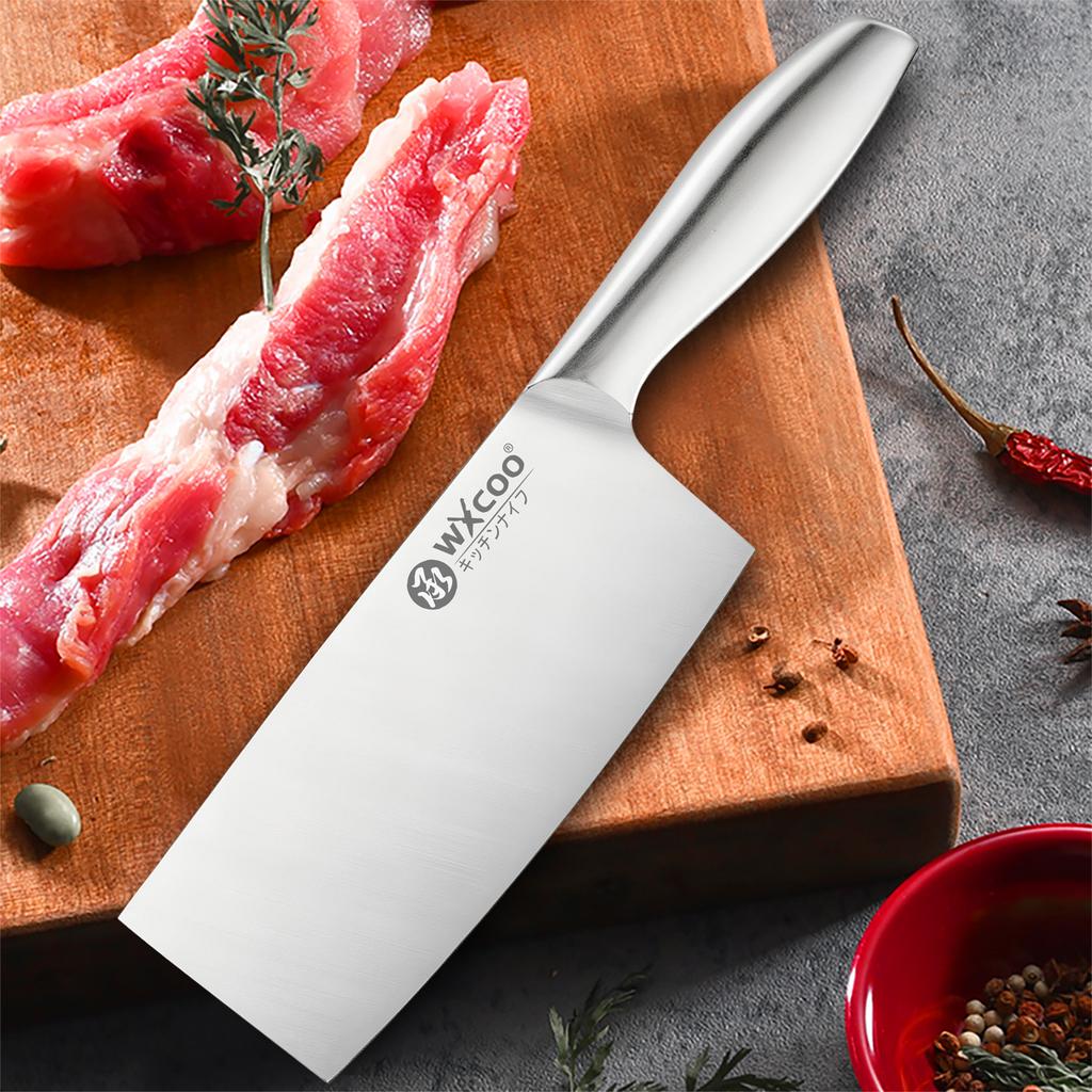 WXCOO Professional Japanese Kitchen Knife Stainless Steel Meat Chopping Knife for Cut Fruit Vegetable Knife with Steel Handle