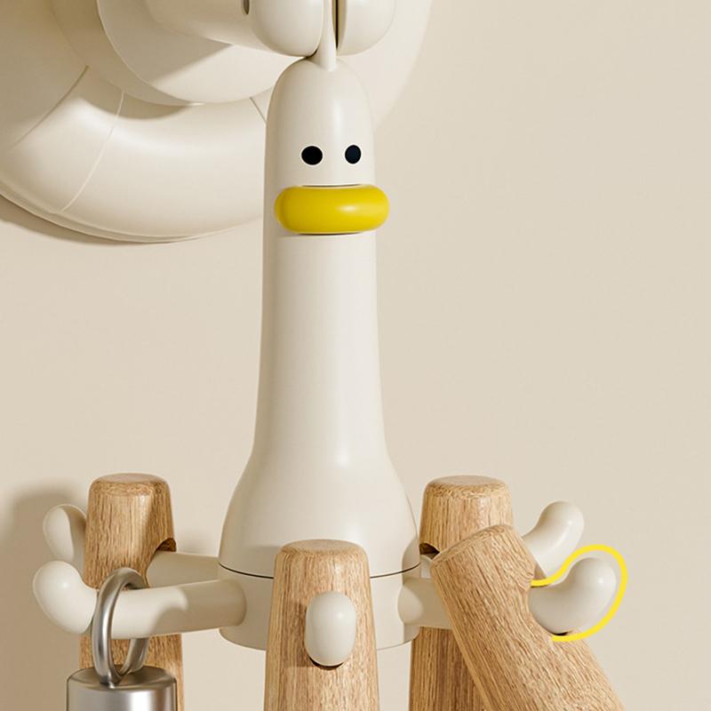 1Pc Adjustable Utility Hooks With Suction Cup 360Degree Rotating Duck Design Wall Mount Multi-Functional Creative Home Organizer