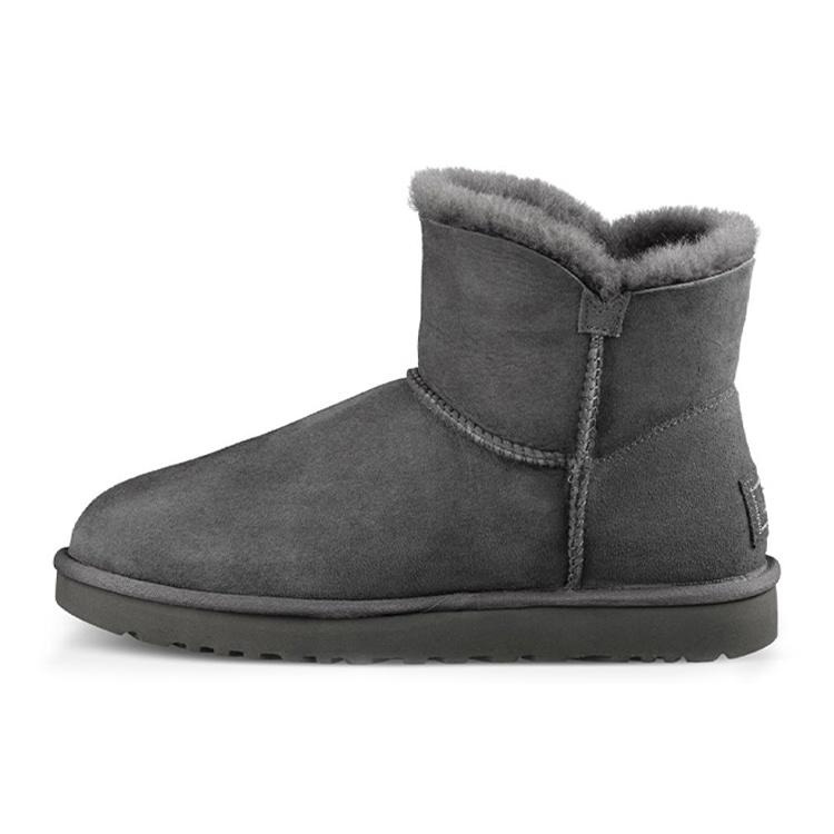 (WMNS) UGG Mini Bailey Button Bling Mid Tops Fleece Lined Gray Women s 1016554-GREY EU 36