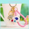 Adorable Metal Keychain Creative Little Sheep Design With Sparkling Rhinestones For Women