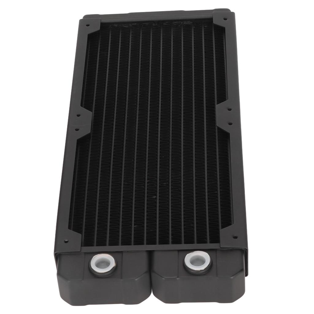 Water Cooling Radiator Red Copper Brass Steel G1 4 Thread 14 Pipes Fast Heat Dissipation Computer Radiator For 12cm Fan