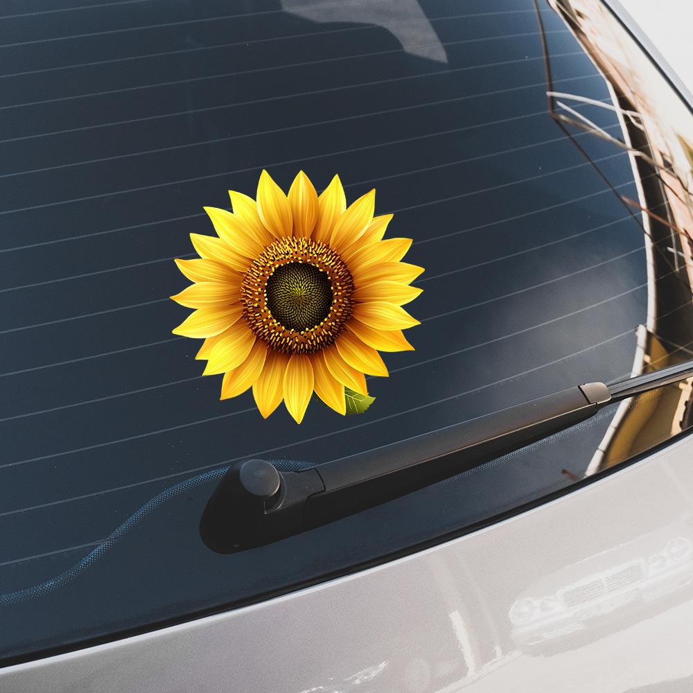 Painted Sunflower Glass Car Background Beautification Decoration Stickers