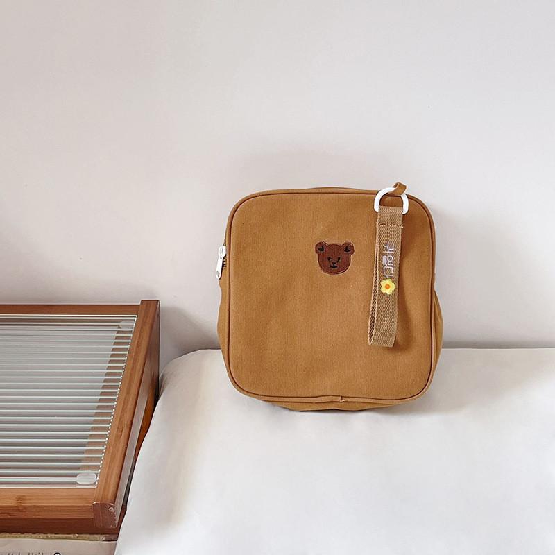 Stylish And Spacious Cute Bear Backpack For Kindergarten Kids Durable Nylon Material коричневый