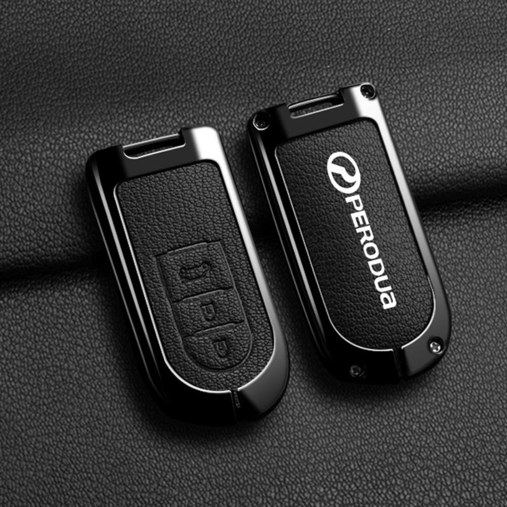 For PERODUA Toyota Car Key Cover Metal Shell Protector for Men Women with Remote Control