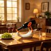 Bird Bottle Holders Counter Wine Rack Decorative Wine Bottle Holder with a White Body, Sculptural PET Display for Sideboards, Shelves, and Bar