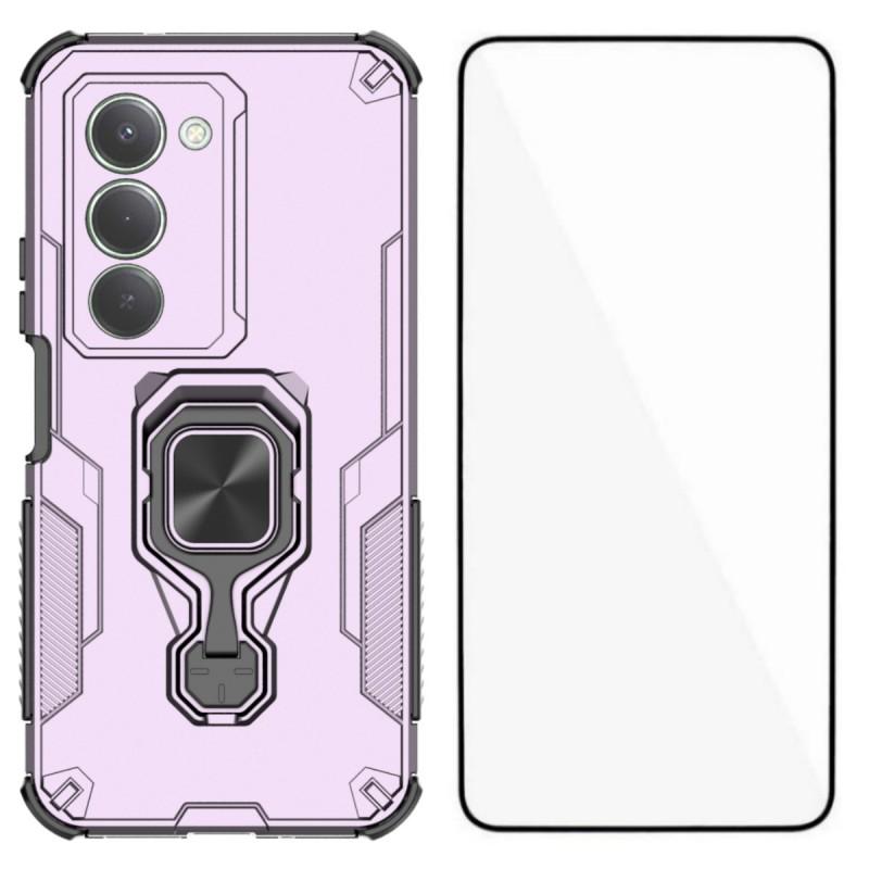 Pour Xiaomi Redmi 15 5G (Global) (169 mm) Coque de téléphone WANLONFENG PC TPU Coque arrière Béquille avec Verre Trempé