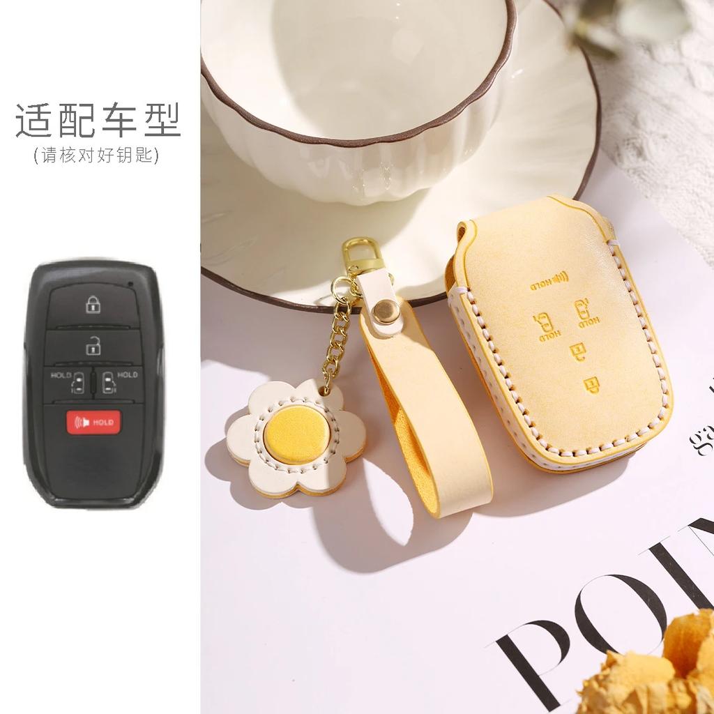 Auto Key Fob Remote Fit For Toyota Sienna Rav4 Venza Mirai Hybrid Vehicles Alphard Previa Voxy 2 3 5 6 Buttons Genuine Leather Auto Key Fob Cover