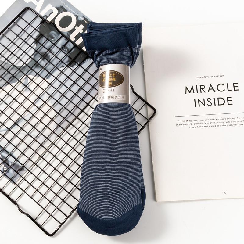 10 Pairs Men's Color Matching Cotton Socks Thin Men's Striped Socks Breathable Sweat-absorbent Mid-tube Business Short Socks