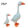 Wind-resistant Garden Decor Goose Statue 6"/12" Realistic White Sculpture Resin Decorative Figurine Fillable Base for Outdoor Porch Lawn Yard