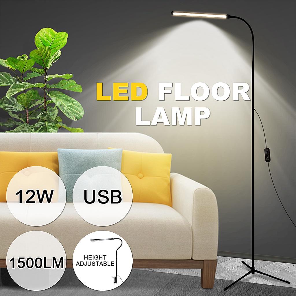 USB Modern Touch LED Standing Floor Lamp Reading for Living Room Bedroom Dimmable Standing Lamp Table Lamp Floor Lamps Black/White 8W