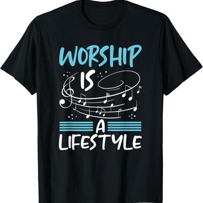 Christianity Worship Is A Lifestyle Music Notes Christian T Shirt