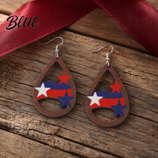 Stars Stripes Earrings 1 Pair Hollow Drop for Women Fourth