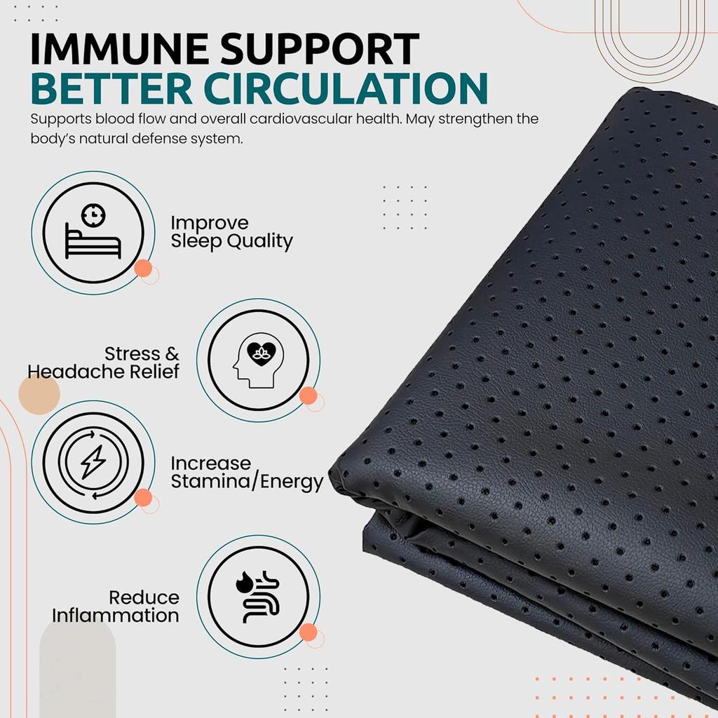 Grounding Mat for Bed 27x60 Inch Anti Slip Earthing Mat with 4.6ft Cord for Bed Chair Yoga Relaxing Sleeping and Working