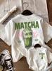 Matcha Latte Iced Coffee Tea Green Tea Latte Coffee Lover Humor Sarcastic Retro Vintage Aesthetic Streetwear Print Unisex Cotton