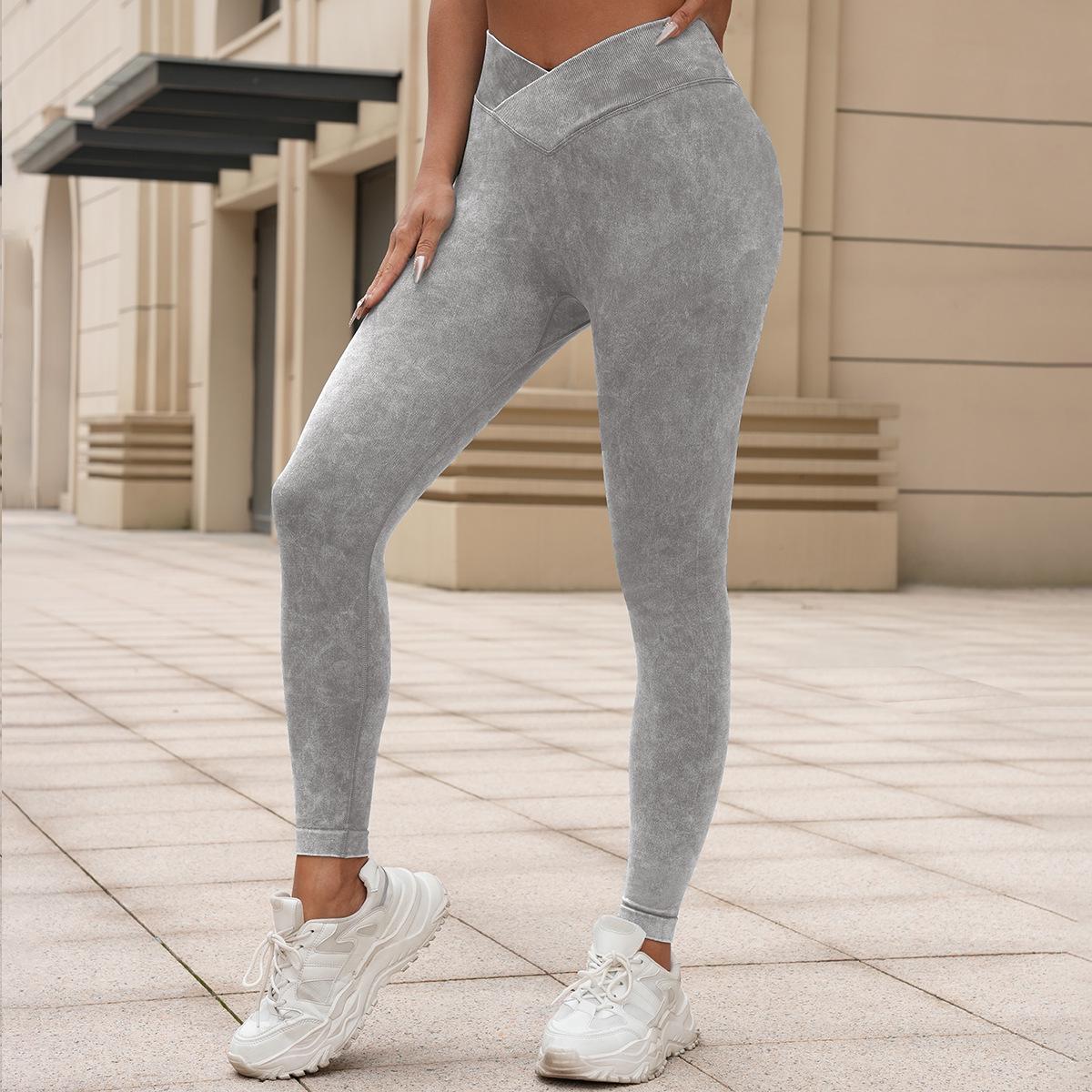 

High Waist Sand Wash Peach Butt-Lifting Yoga Leggings Large