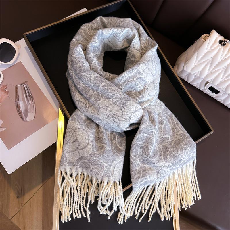 Autumn Winter Jacquard Scarf Women Pashmina Shawls Luxury Wrap Cashmere Blanket Warm Thick Scarves Lady Bufanda Travel Stole