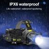30W High Power XHP360LED Stirnlampe Wiederaufladbare Stirnleuchte Outdoor Wasserdicht LED IR Sensor Camping Jagd Stirnlicht Arbeitslicht