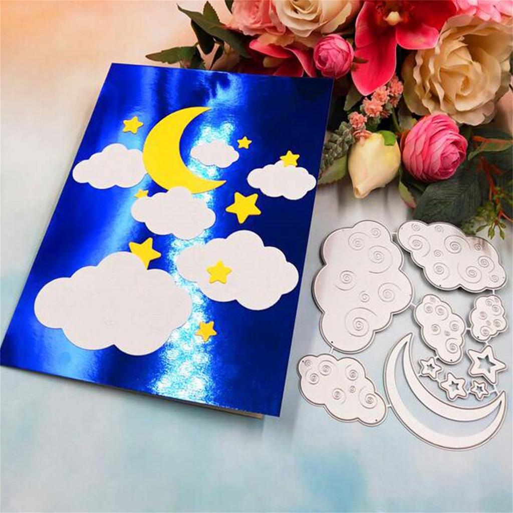 Metal Cutting Dies Night Sky Clouds Stars Moon Decoration DIY Scrapbooking Paper Craft Knife  Stencils Embossing