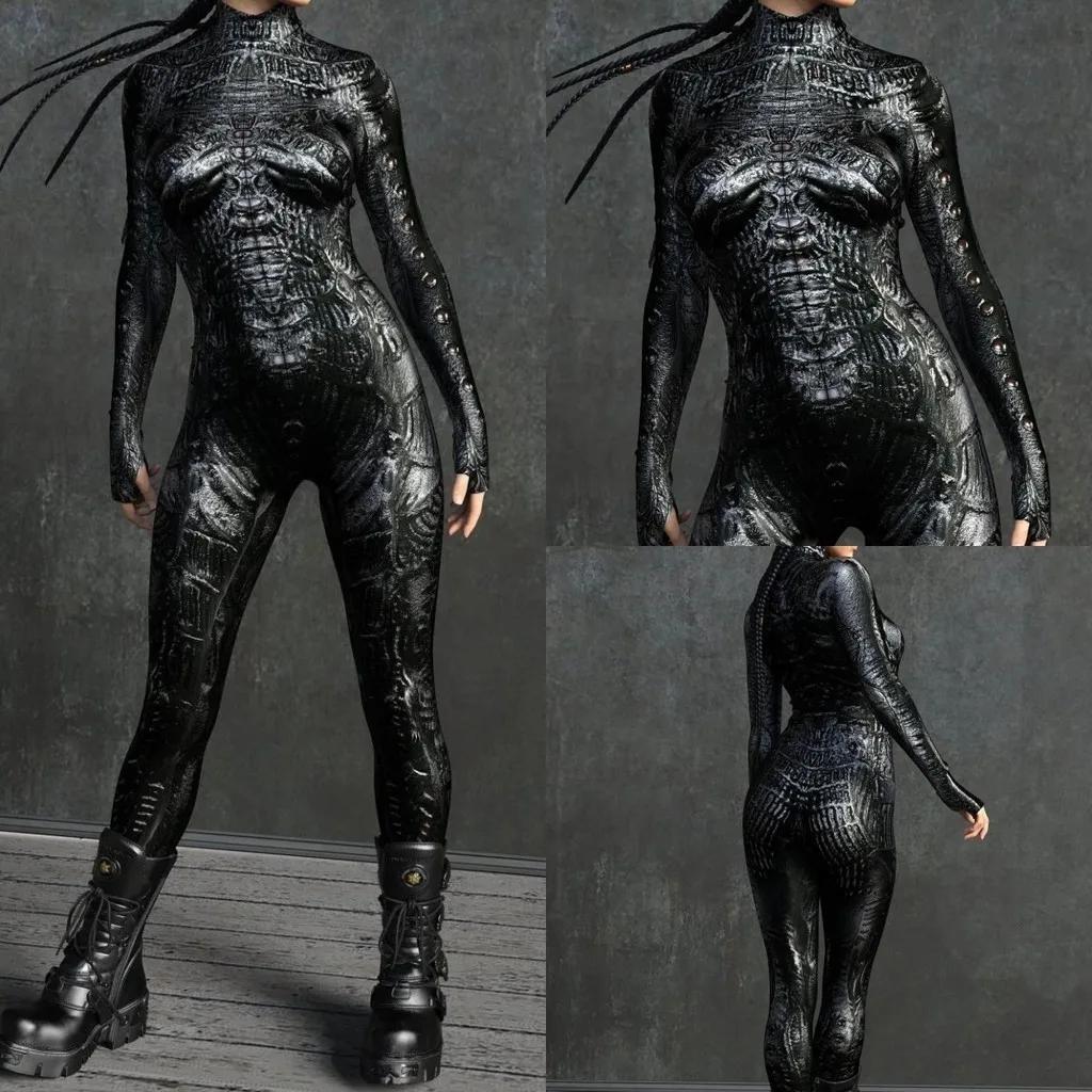 3D Digitaltrykk Sceneopptreden Kostymer Voksne Halloween-arrangementer Karneval Temafest Cosplay Antrekk Latespill Jumpsuit