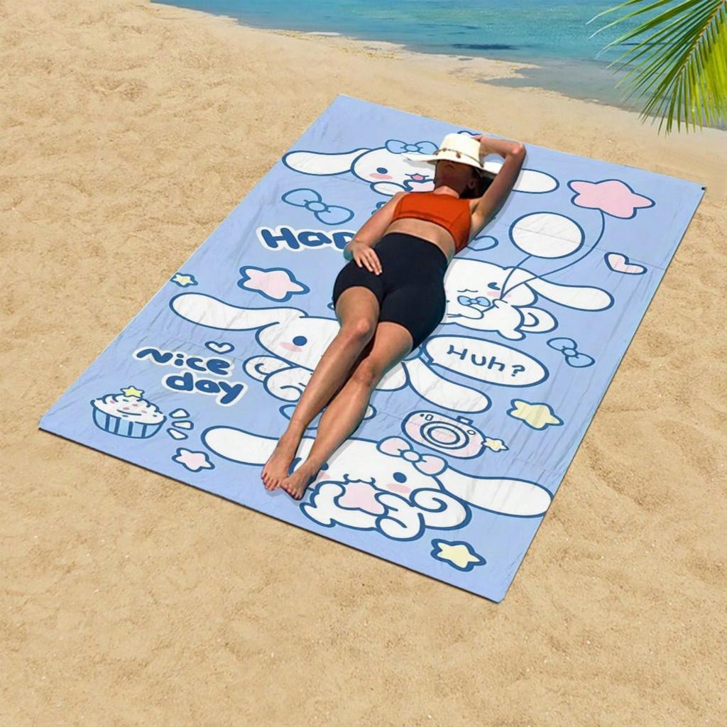 1pc Sanrio Cinnamoroll Cartoon Pattern Microfiber Beach Towel, Quick-Dry, Ultra-Absorbent, Digital Print